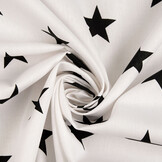 Poplin Stars White Black