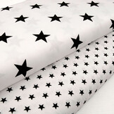 Poplin Stars White Black