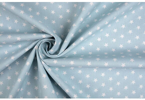 Popeline Petit Stars Hellblau