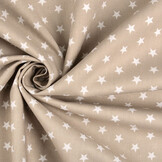 Popeline Petit Stars Hell Taupe