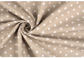 Poplin Petit Stars Licht Taupe