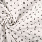 Poplin Petit Stars White Grey