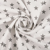 Poplin Petit Stars White Grey