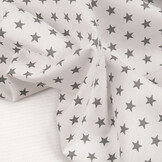 Poplin Petit Stars White Grey