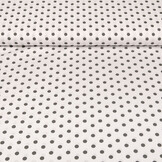 Popeline Dots Weiß Grau