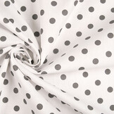 Popeline Dots Weiß Grau