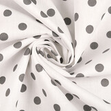 Popeline Dots Weiß Grau
