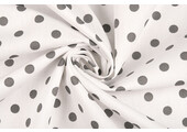 Poplin Dots White Grey