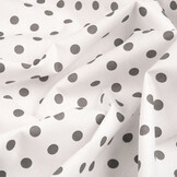 Popeline Dots Weiß Grau