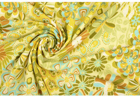 Viskose Jersey Sixties Flowers Multi-2