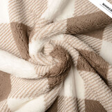 Curly Teddy Large Checkered Beige Taupe