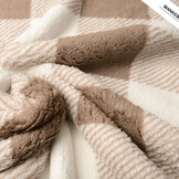 Curly Teddy Large Checkered Beige Taupe