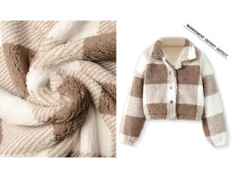 Teddy Stof Grote Ruit Beige Taupe