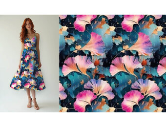 100% Viscose Tessari Flowers