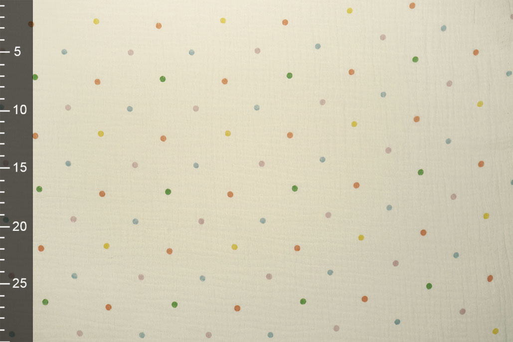 Hydrofiel Ecru Stippen Multicolor