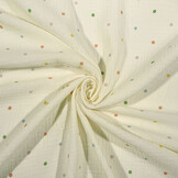 Baumwoll Musselin Ecru Punkte Multicolor