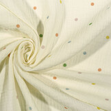 Baumwoll Musselin Ecru Punkte Multicolor