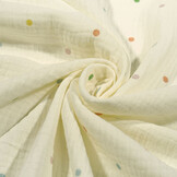 Double Gauze Ecru Dots Multicolor