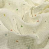 Double Gauze Ecru Dots Multicolor