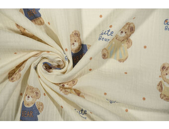 Baumwoll Musselin Cute Bear