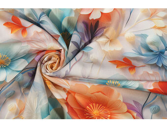 100% Viscose Blossanya Bloemen
