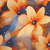 100% Viscose Fiorange Bloemen