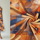 100% Viskose Fiorange Blumen