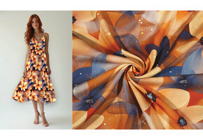 100% Viskose Fiorange Blumen