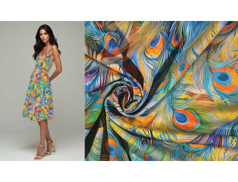 100% Viskose Pavona Federn