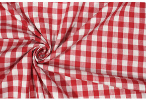 Baumwoll Bauern Karo 1 cm Rot