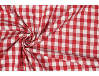 Cotton Gingham Check 1 cm Red