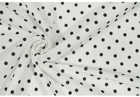 Double Gauze Dots White Black