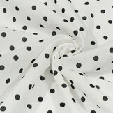 Double Gauze Dots White Black
