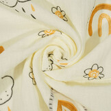 Baumwoll Musselin Regenbogen Wolken