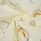 Baumwoll Musselin Regenbogen Wolken