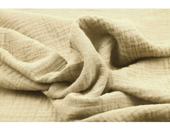 Baumwoll Musselin Stoff Sand