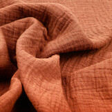 Baumwoll Musselin Stoff Orange Brique