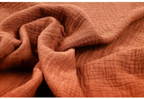 Baumwoll Musselin Stoff Orange Brique