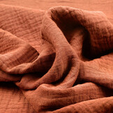 Baumwoll Musselin Stoff Orange Brique