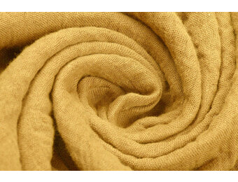 Baumwoll Musselin Stoff Hell Ockergelb