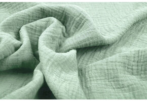 Baumwoll Musselin Stoff Hell Altgrün