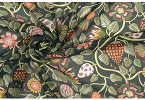 Chiffon Bedruckt Siennaflor Schwarz