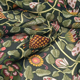 Chiffon Bedrukt Siennaflor Zwart