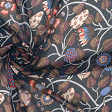 Chiffon Bedrukt Siennaflor Marine