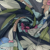 Chiffon Printed Miraflora Navy