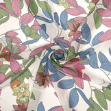 Chiffon Bedrukt Miraflora Wit