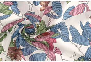 Chiffon Printed Miraflora White