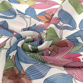 Chiffon Bedrukt Miraflora Wit