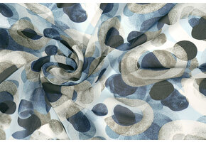 Chiffon Bedruckt Pavora Blau