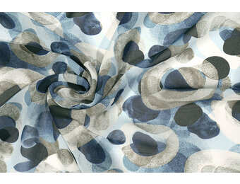 Chiffon Bedruckt Pavora Blau